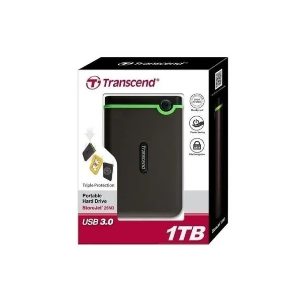 Transcend External HDD 1TB – Iron Grey – TS1TSJ25M3S