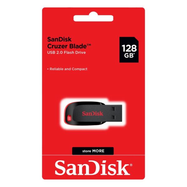 SanDisk Cruzer Blade USB Flash Drive 128GB-SDCZ50-128G-B35 - Image 2