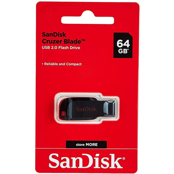 SanDisk Cruzer Blade USB Flash Drive 64GB-SDCZ50-064G-B35