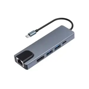 5-in-1 USB Type C Hub to USB C, 2 x USB 3.0 Ports, Gigabit Ethernet and HDMI port
